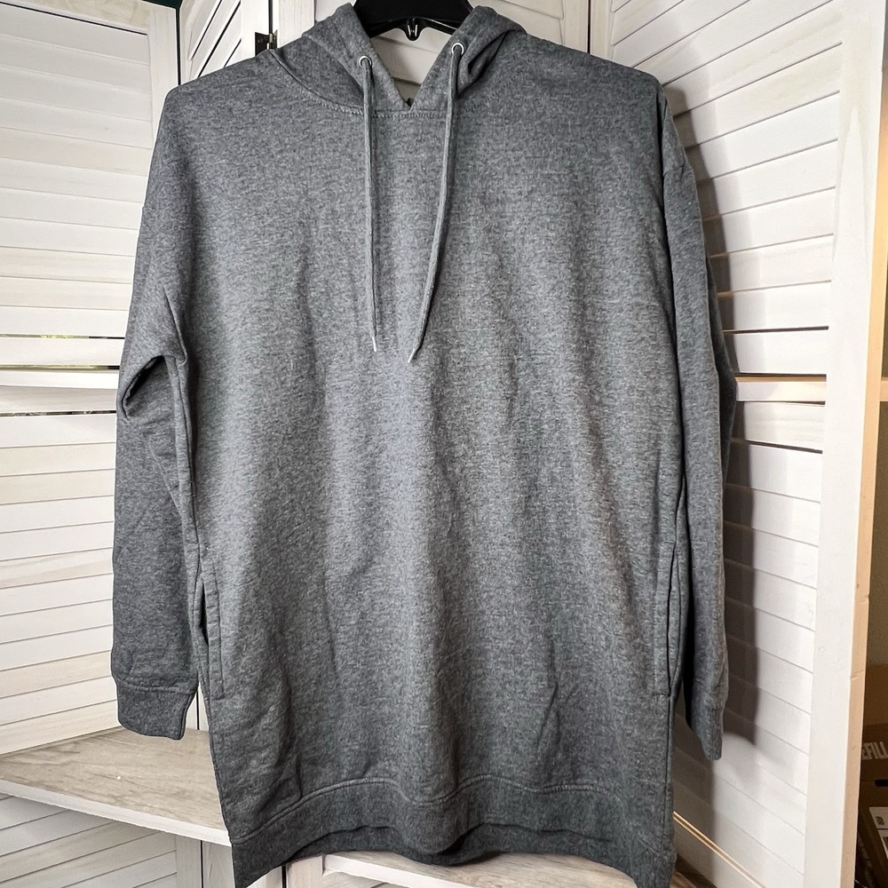 Zenana Outfitters Gray Hoodie Women's L/XL Pullover Oversized Sweatshirt Pockets
